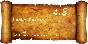 Lacko Eszter névjegykártya